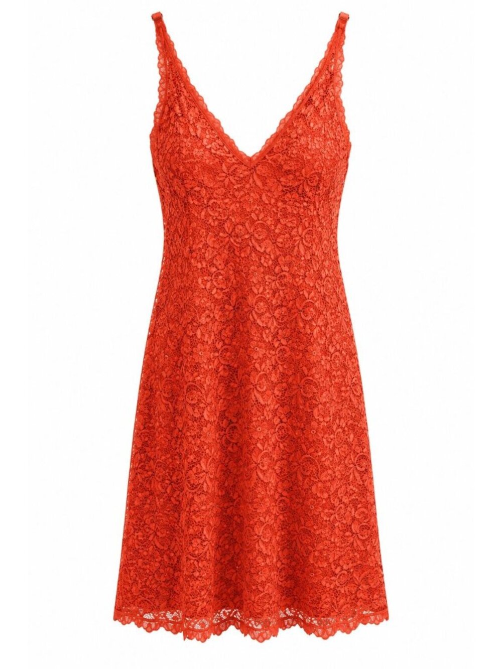 NWT iCollection Marvella Sheer Stretch Lace 2 Piece Chemise & Thong Set Sz S Red